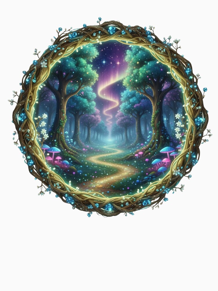 Enchanted Forest Portal - Magical Fairycore & Whimsical Glowing Path by MonaRose_Art