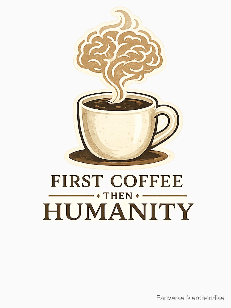 First Coffee Then Humanity Funny Coffee Lover Graphic by Fanverse Merchandise