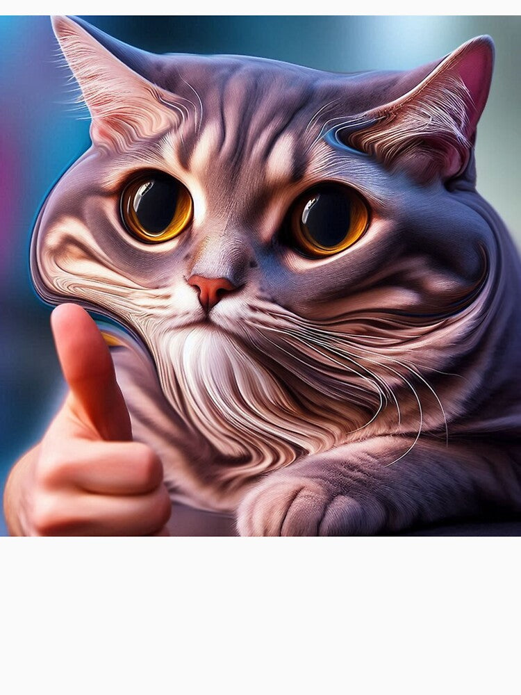 Weird Cat Meme Surrealism – Distorted Text Bubble Art by ashokreddy343