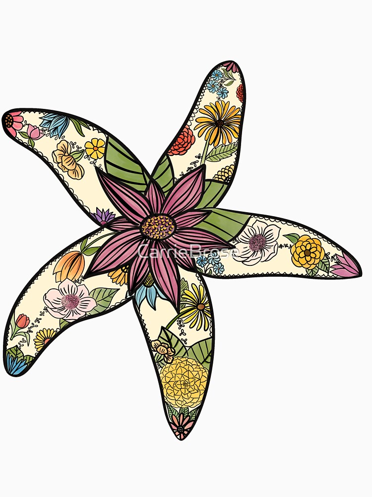 Starfish with Flowers by CarrieBrose