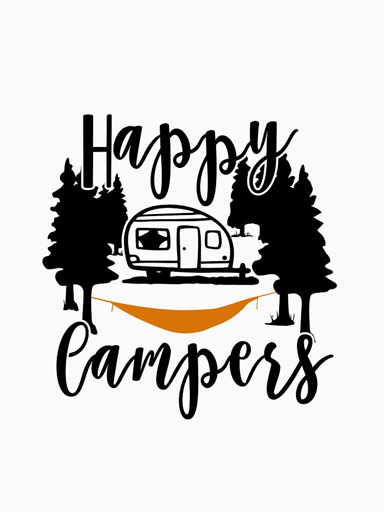 Happy Campers Camper Adventure Nature Moutainers Lovers Graphic Very Funny Cool Novelty Design by popotamfriends