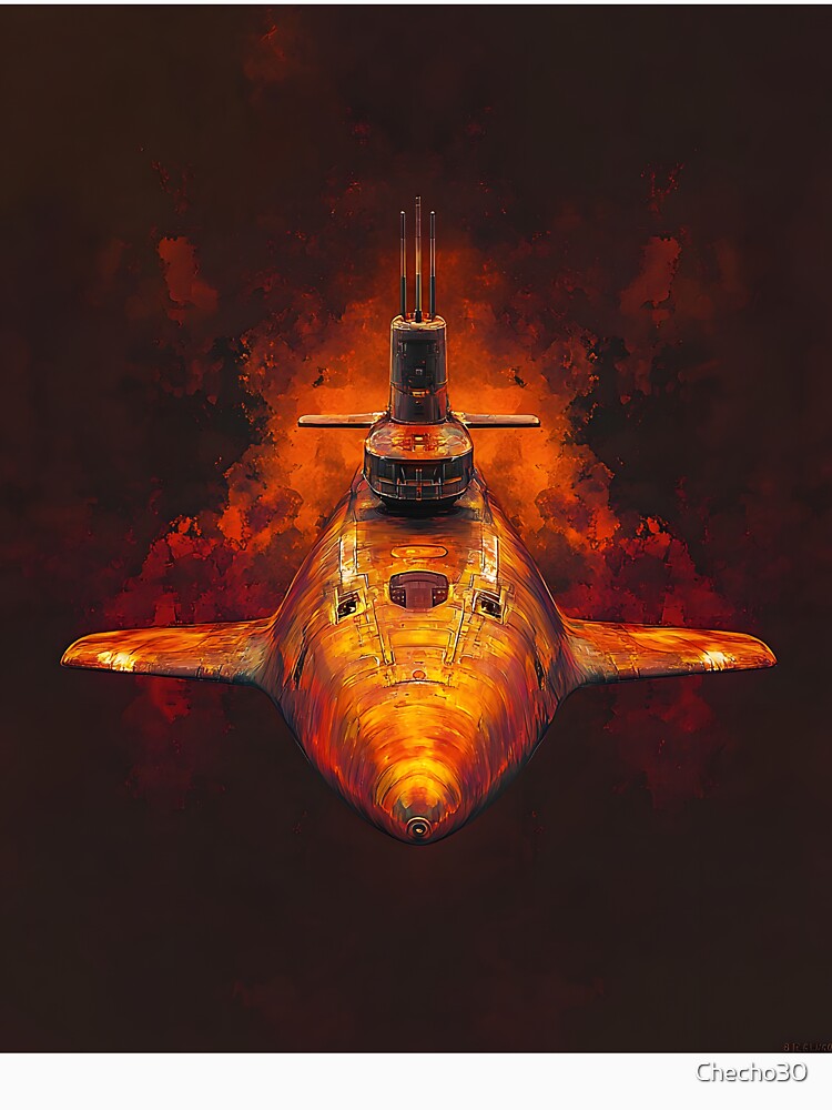 3d Render Of Retro Submarine, Warm Orange by Checho30