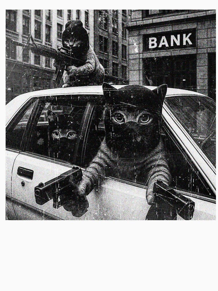 Funny Meme Bank Robber Cat by RebeccaLittlee