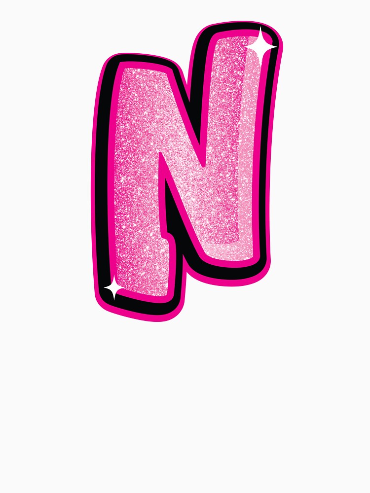 Glitter Pink N Initial Sticker by LazyCreativeCo