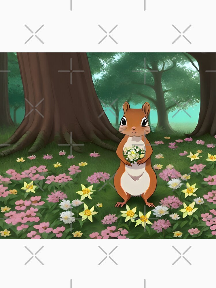 Squirrel offering Flowers by PrimoGeometry