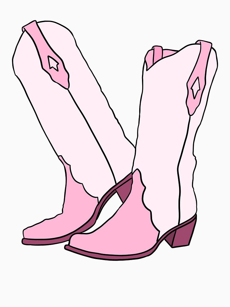 Girly Cowgirl boots by oddballstickers