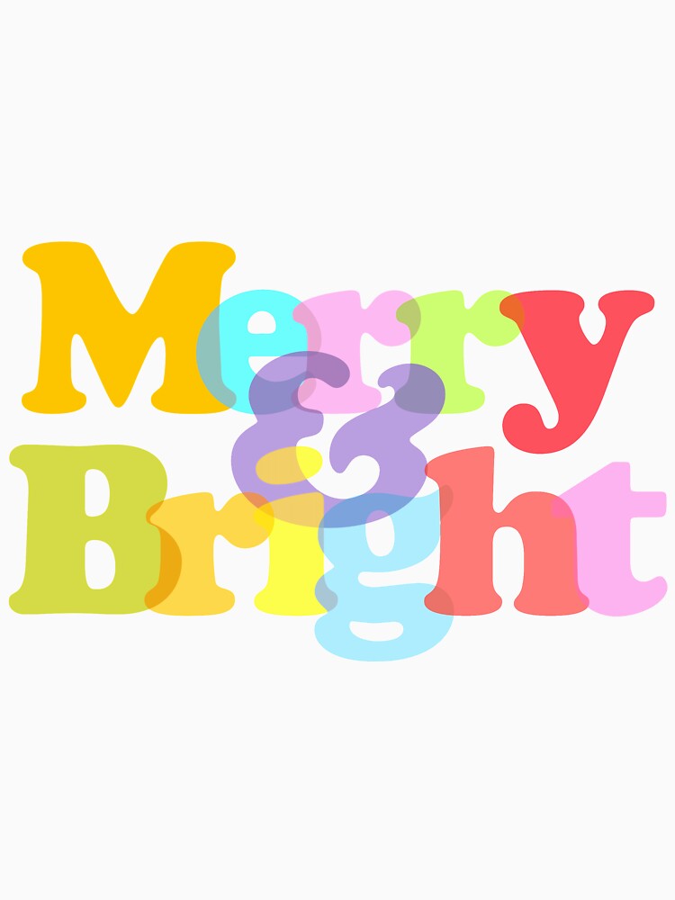 Merry And Bright Colorful Modern Christmas Holidays Design by theimagezone