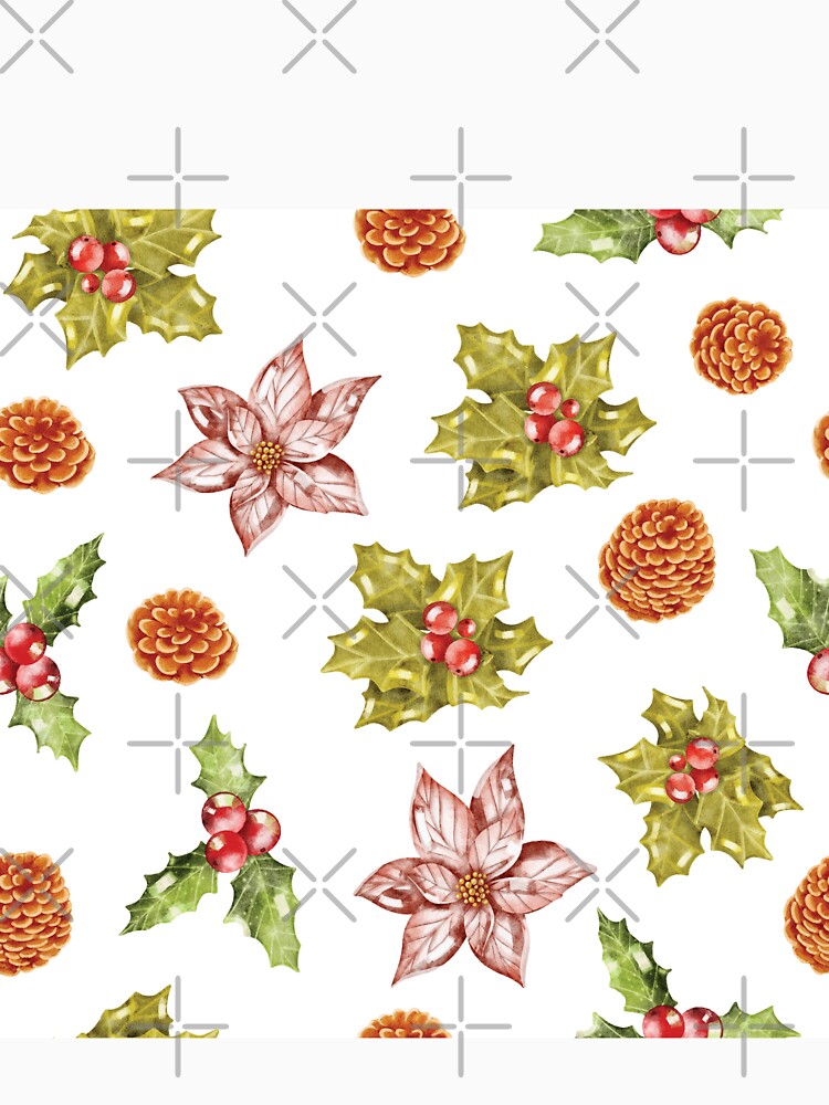 Pink poinsettia christmas pattern by pinkyfish1010
