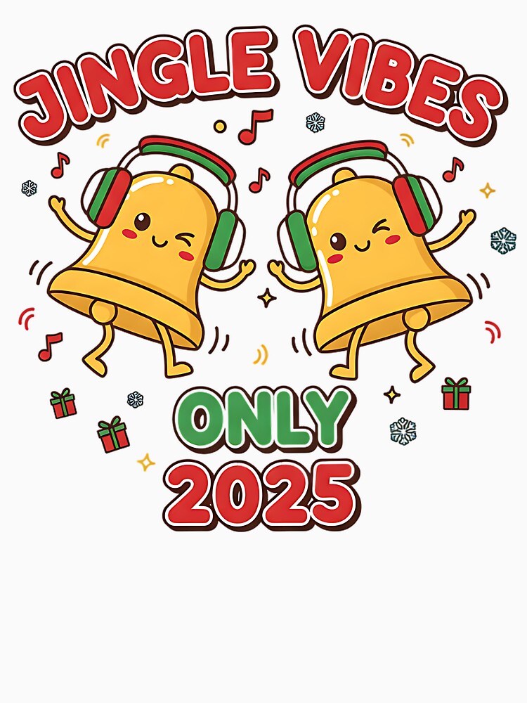 Jingle Vibes Only Cute Dancing Bells 2025 by Silent Watch Threads.