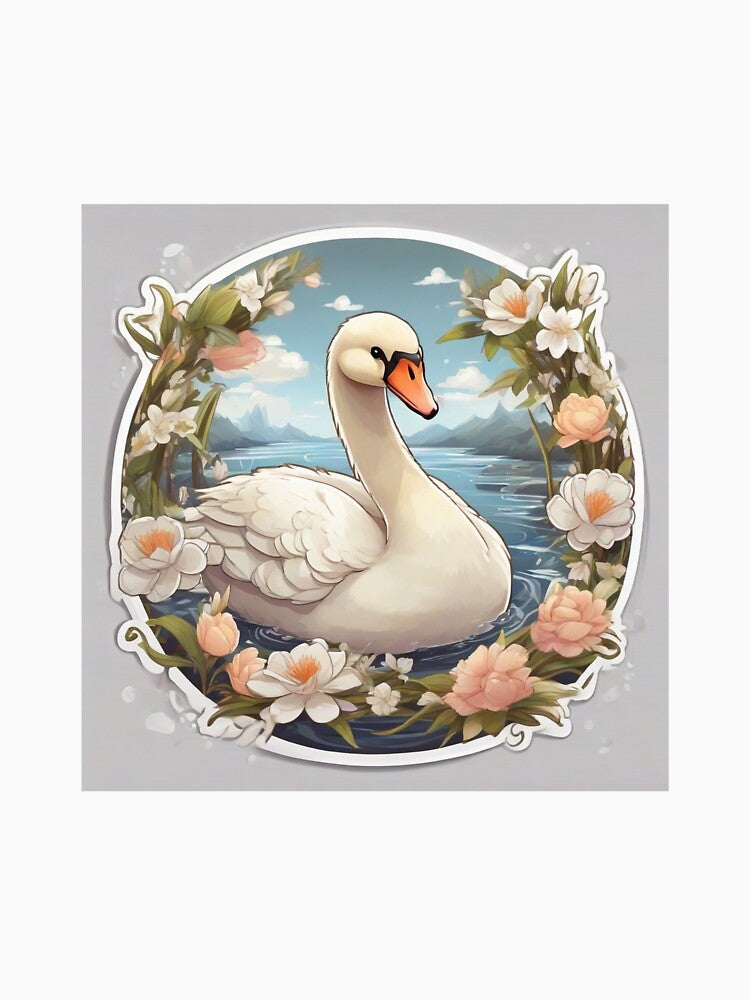 Cute swan among roses by abdelaziz0
