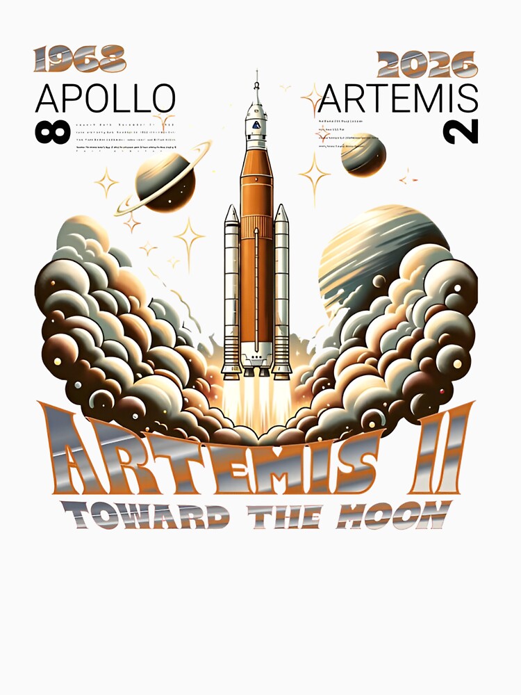 Artemis II Toward The Moon - Space Exploration 2026 by MillieRhodes Unisex