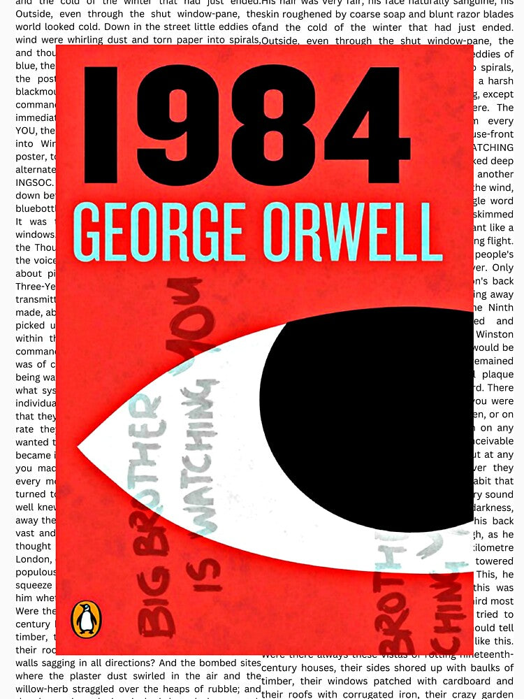Vintage 1984 Book Cover Art Print by George Orwell by booksnbobs