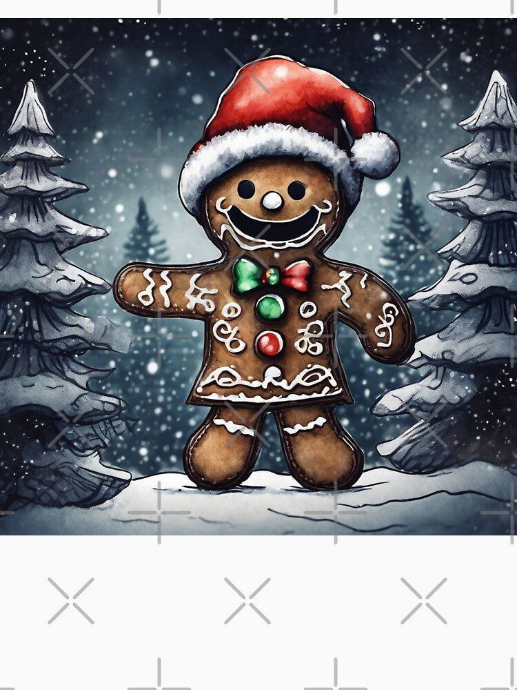 Christmas and Holiday Gingerbread man - Watercolor & Ink 17 by KBMediaArt