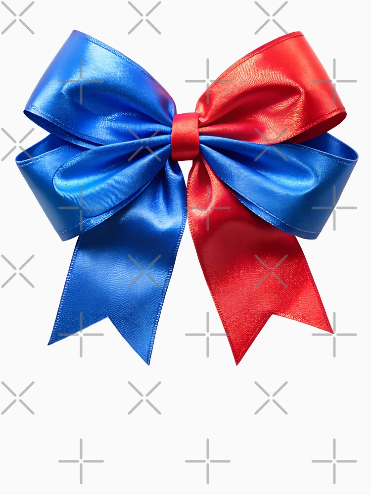red and blue coquette satin bow by DuskTillDown