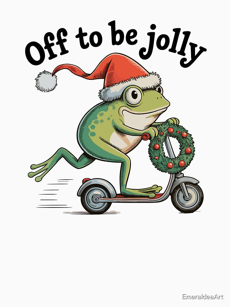 Off to Be Jolly – Frogmas Scooter Ride by EmeraldeaArt