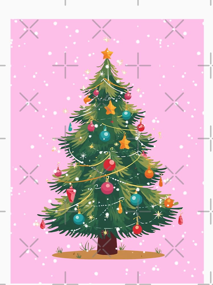 Christmas Tree, Christmas, Snow, Holiday Season, Holidays, Pink by Magic Love Art Print