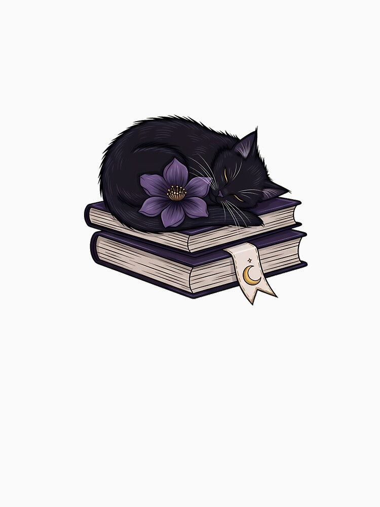 Black Cat Reading Gift by IllumeInk