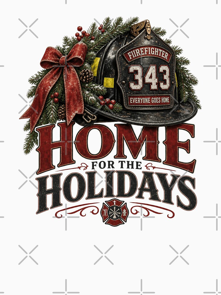 Home for the Holidays Firefighter Christmas Design by Marie Gems