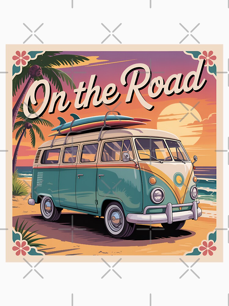 On the Road Vintage Bus Art by NewAspect