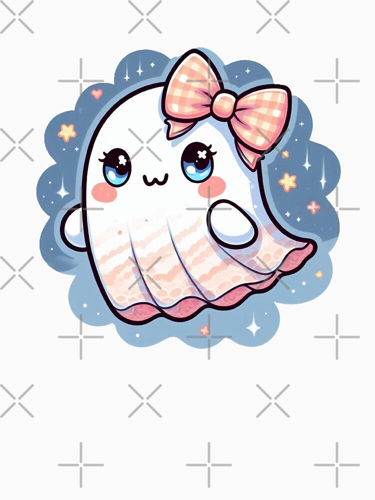 Pink Plaid Dot Bow Ghost by Spike The Punch Design Co.