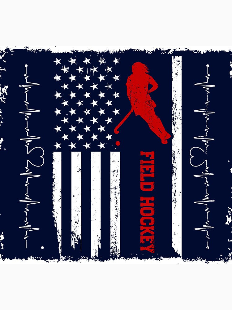 Field Hockey America Flag Blue Retro by LittleFunky79