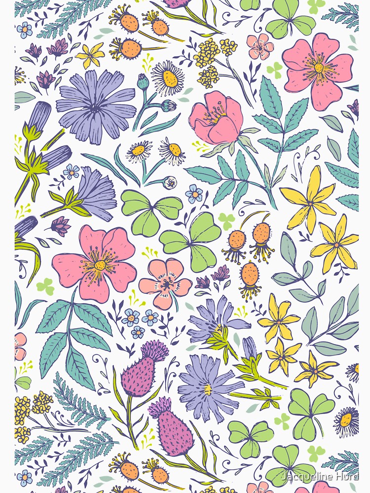 Hand Drawn Flowers by Jacqueline Hurd