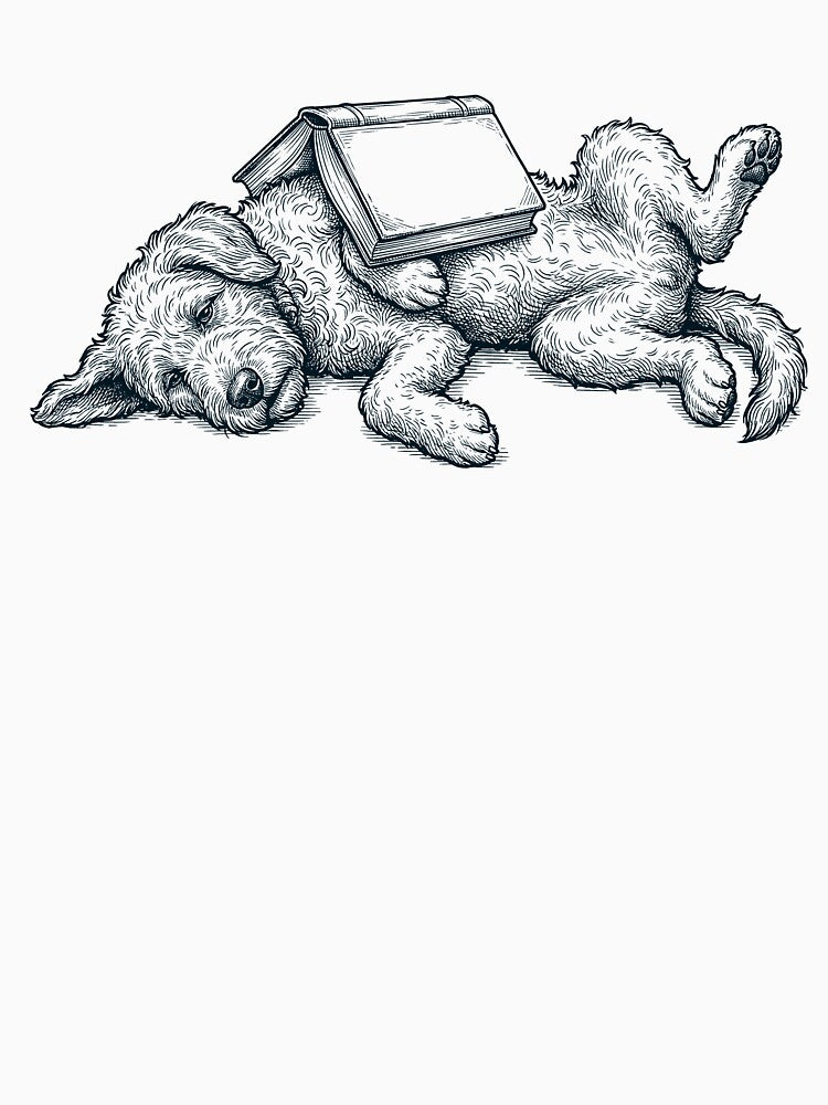 Funny Goldendoodle Reading Book Nap Dog Lover by DoodleTortle