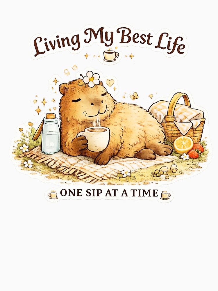 Cute Picnic Capybara Design by StyleBloomes