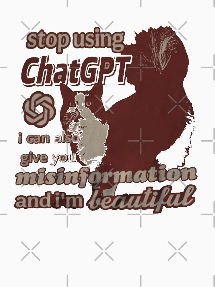 Stop Using ChatGPT Funny Cat Meme – Anti AI Y2K 90s Retro by Gbriel3