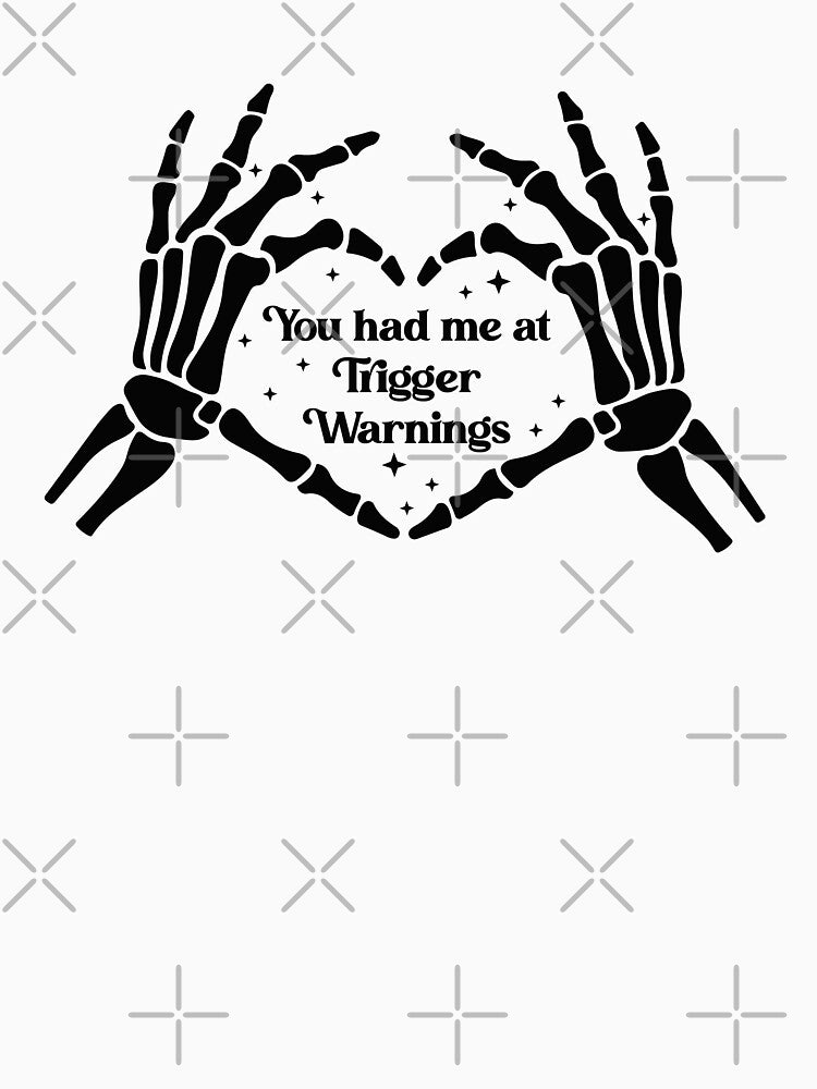 You Had Me At Trigger Warnings Bookish Warning black and white kindle by StickyBook