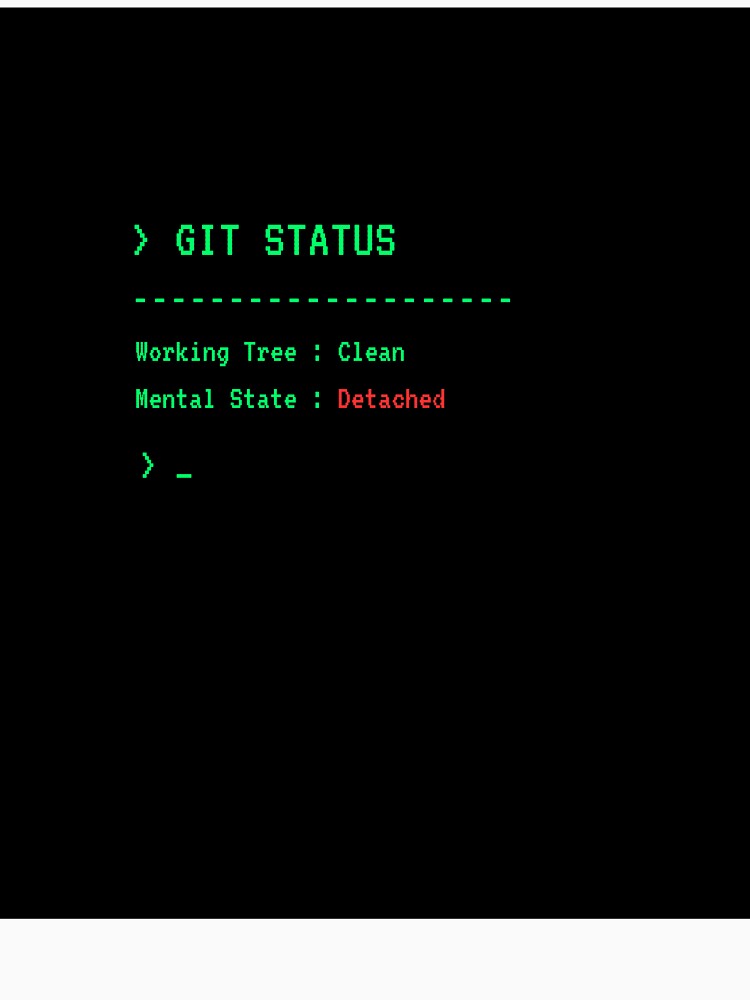 Git Status Detached Head  Funny Git Developer T-Shirt by BuggedThreads