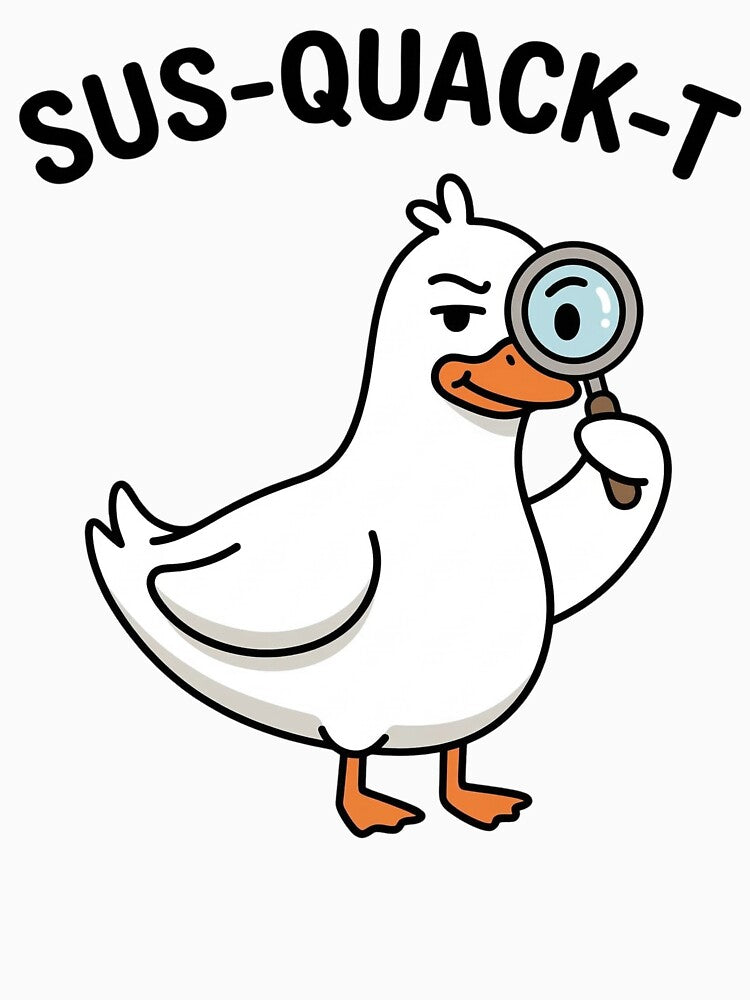 Sus-Quack-T – Funny Detective Duck Pun | Cute Suspicious Duck Cartoon by aiqdelicia