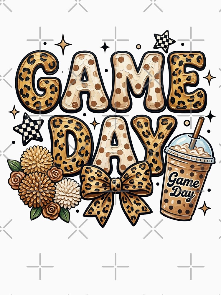 Neutral Leopard Game Day Aesthetic Sports Season Typography by raedattia