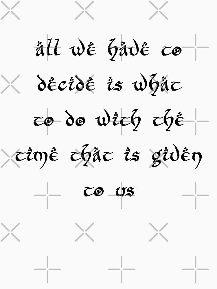 all we have to decide is what to do with the time that is given to us elvish quote by Carla Perry