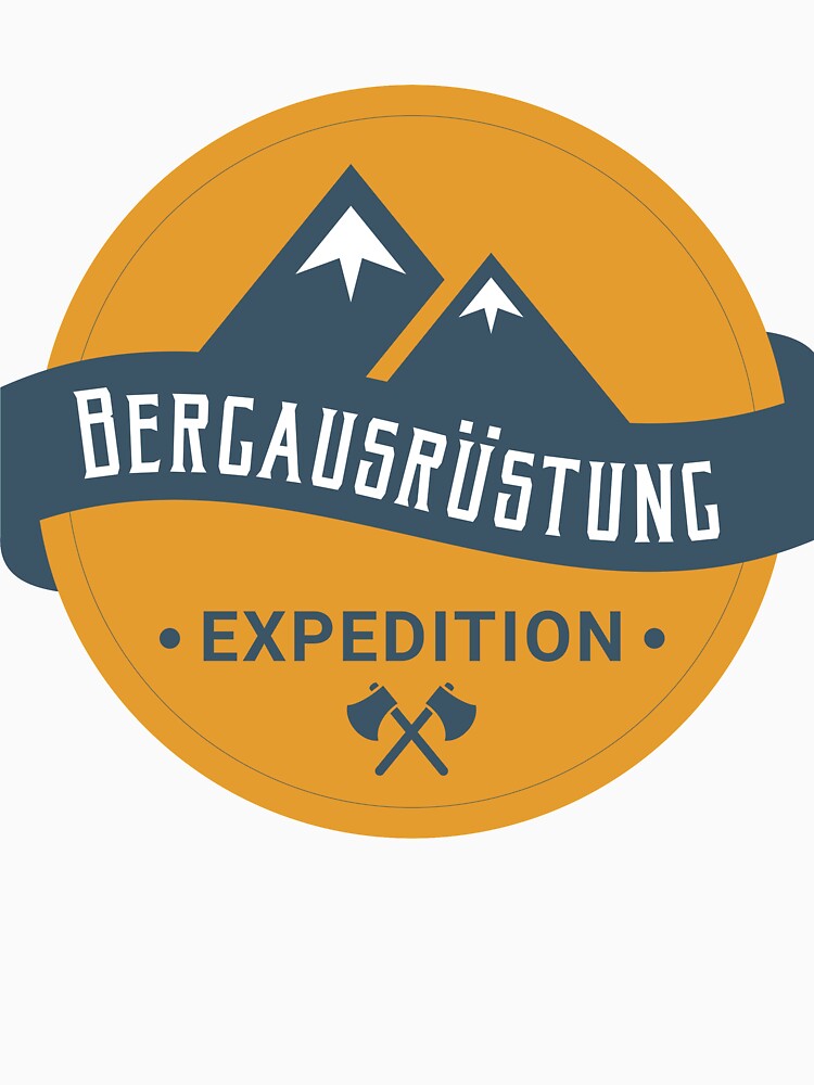 Mountain equipment | Expedition | German hiking | Black hiking t-shirt by Ainbowz-Artwork