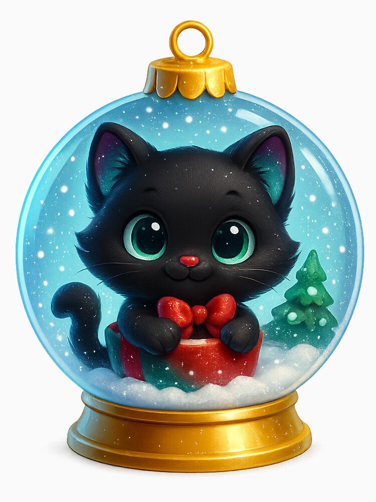 Cute Cat in Snow Globe Christmas Winter Design by PrintCreations9