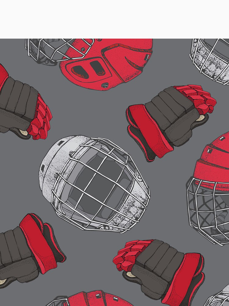 Hockey Helmets On Grey by LucianaShop
