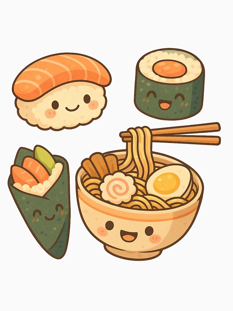 Kawaii Sushi & Ramen – Cute Food Friends for Food Lovers by HappySproutArt