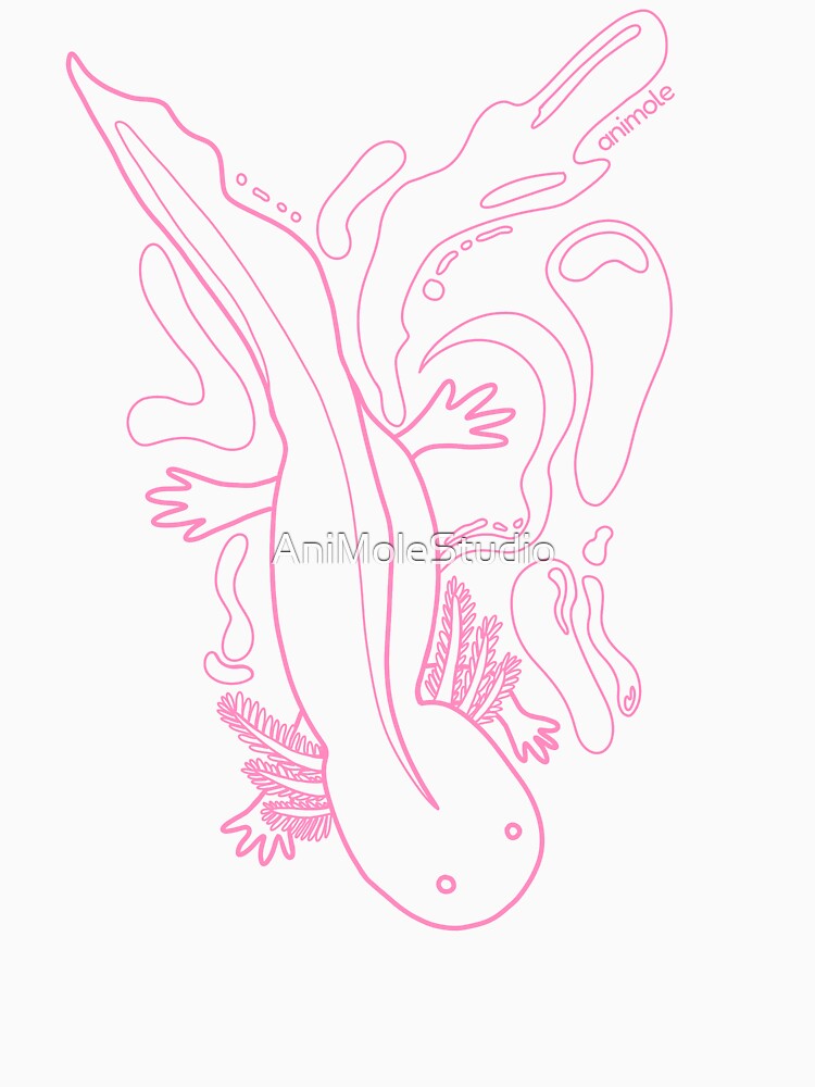 Minimalist Axolotl Line Art by AniMoleStudio