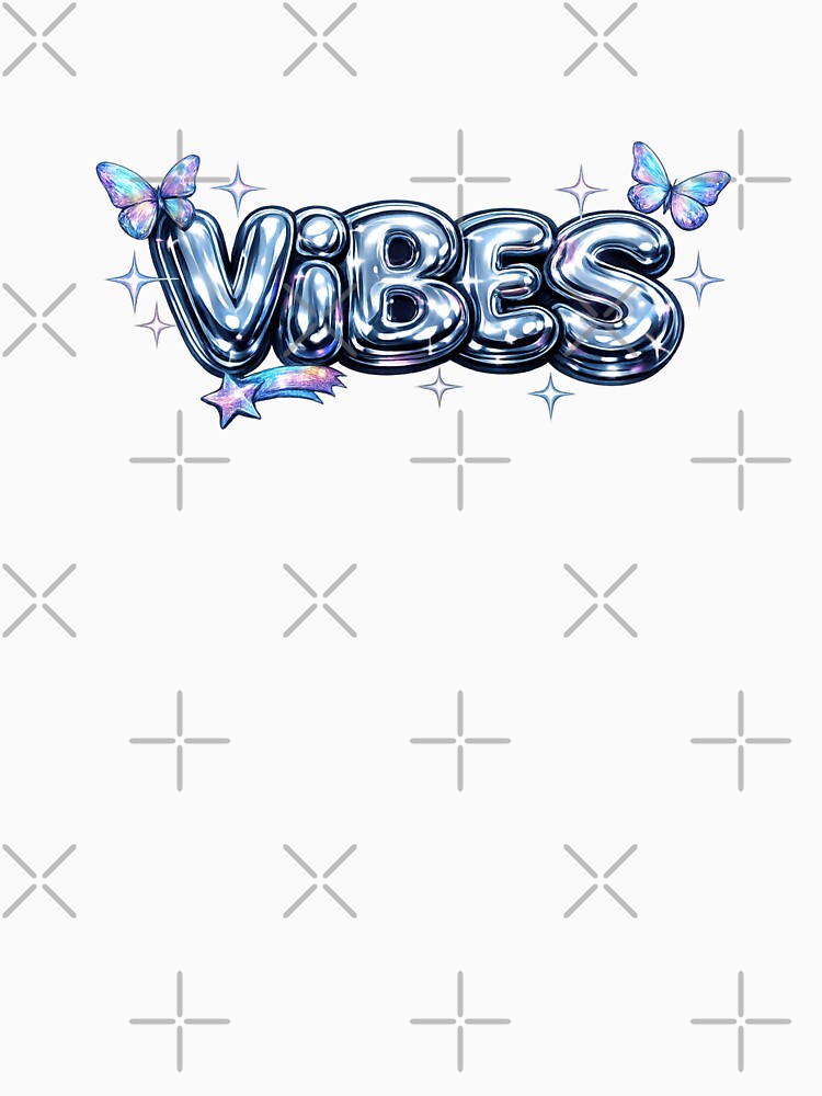 Vibes Glossy Chrome Bubble Text by Inkworksbyshery