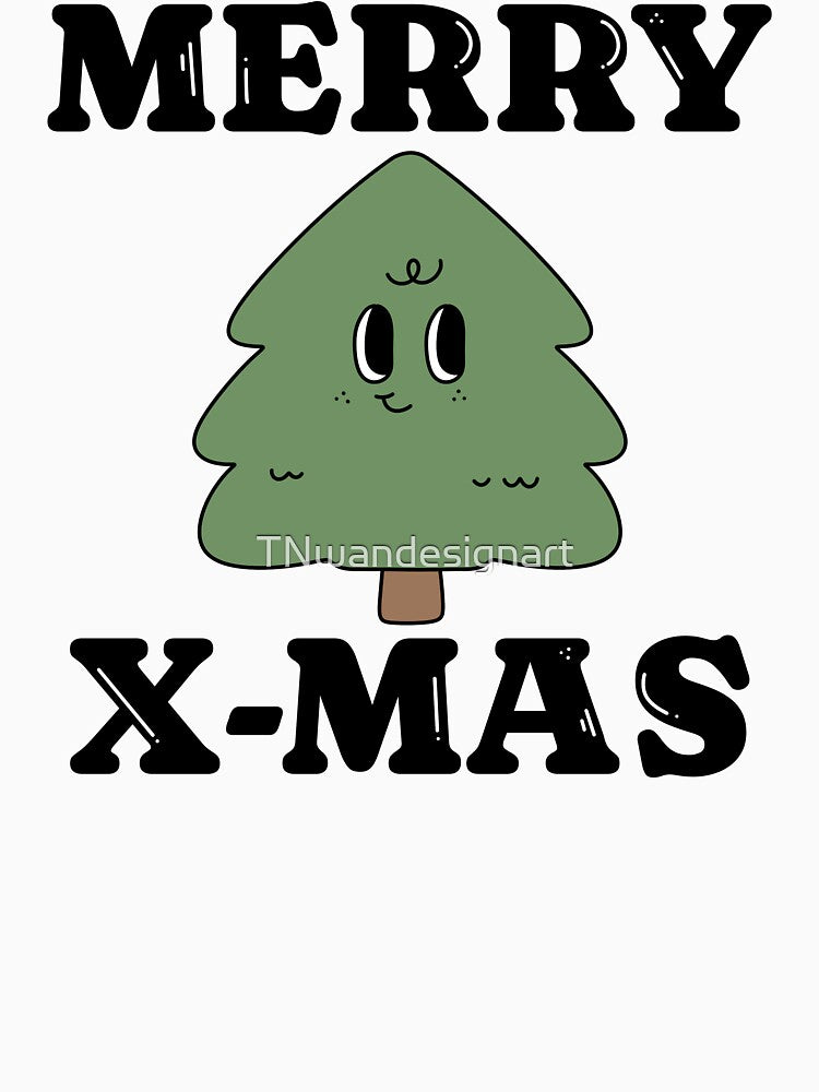 Merry xmas Christmas tree groovy retro vintage funny matching family by TNwandesignart