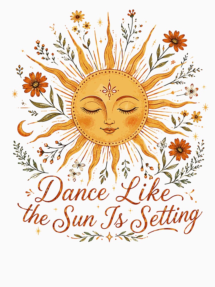 Dance Like The Sun Is Setting Boho Sun Line Dance Spiritual Western Free Spirit Dance by ZIGLWORKS