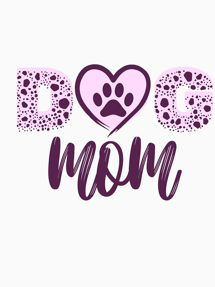 Dog Mom – Paw Heart Typography by PawsAndPallette