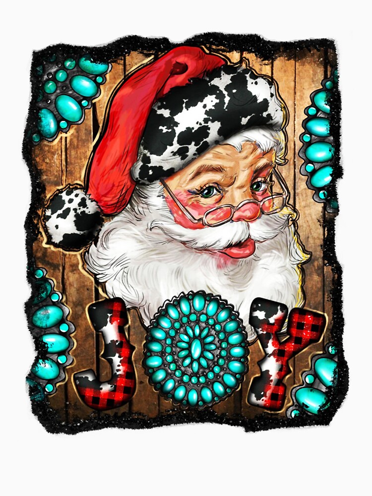 Western Country Merry Christmas Santa Claus Joy Cowgirl by Hennes643
