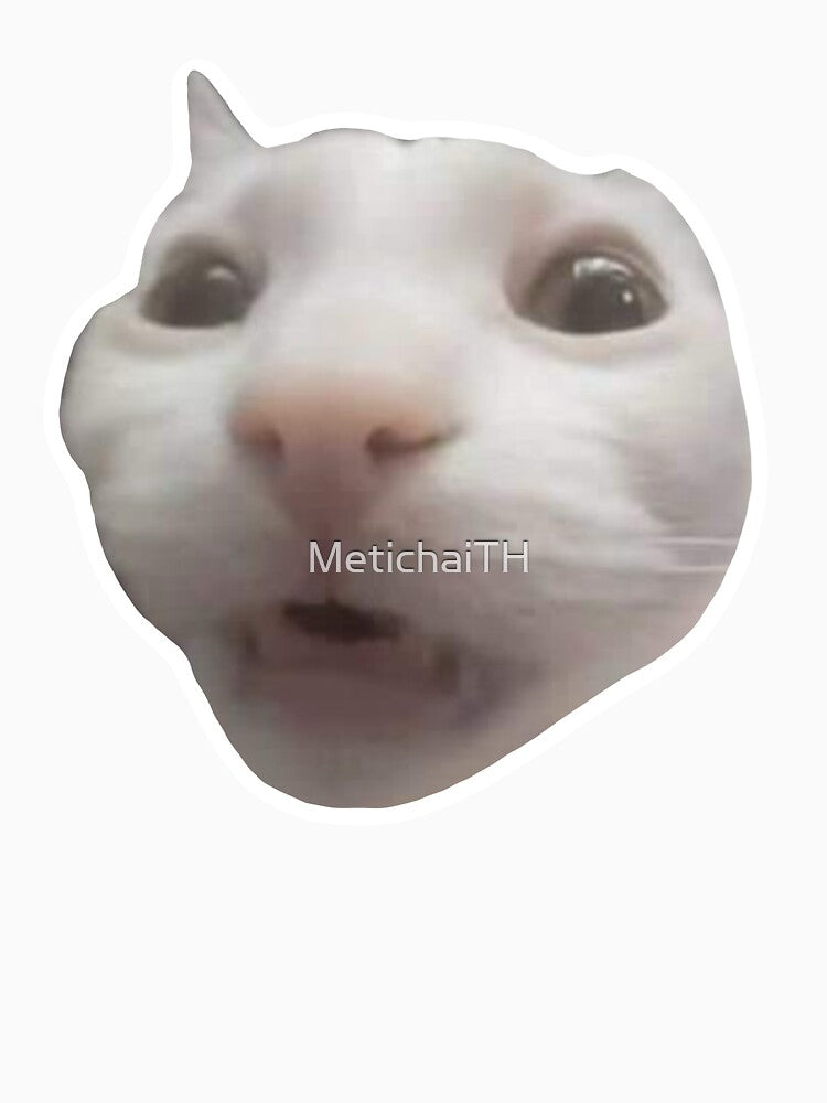 MEME Squished Face Cat - Funny & Distorted Look (Collection7-13) by MetichaiTH
