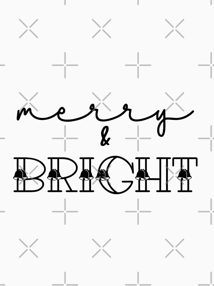 Merry And bright  Christmas design  typography with bells by Inktown
