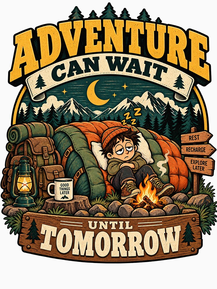 Adventure Can Wait Until Tomorrow – Funny Camping Procrastination by NarpLTD