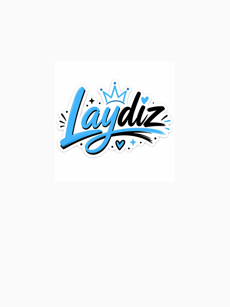 Laydiz Name Sticker | Sky Blue & Black Aesthetic Typography | Stylish Custom Name Design by Ishratparween11