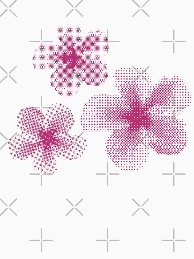Y2K Pink Halftone Flowers – Retro Cyber Floral Aesthetic by EJRdesign
