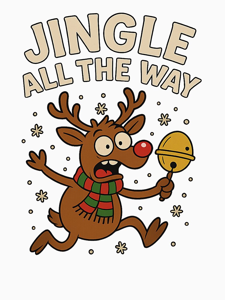 Jingle All the Way | Festive Christmas Red T-Shirt by DavidTeeStudio